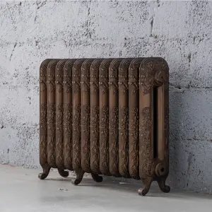 Arroll Daisy Cast iron Bronze 12 Column Radiator, (W)814mm x (H)597mm