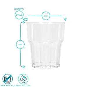 Reusable Plastic Tumblers - 260ml - Pack of 6