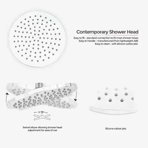 Calla Round Concealed Thermostatic Shower Valve Mixer Set - Ceiling Head & Handset