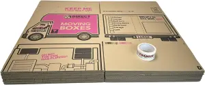 10 Strong Extra Large Cardboard Storage Packing Moving House Boxes 66 Metres Fragile Tape 52cm x 52cm x 40cm