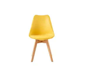 Single Dining Chair with Solid Wooden Legs and Seat Cushion Pad - Eva by MCC