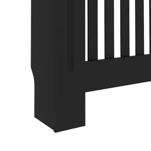 Berkfield Radiator Cover Black 112x19x81 cm MDF