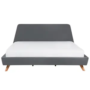 Fabric EU Super King Size Bed Grey VIENNE