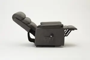 Blair Electric Recliner Lift And Tilt Riser Armchair Air Leather, Grey