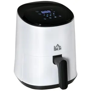 HOMCOM Air Fryer 1300W 2.5L with Digital Display Timer for Low Fat Cooking White