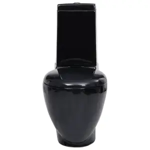 Berkfield Ceramic Toilet Back Water Flow Black