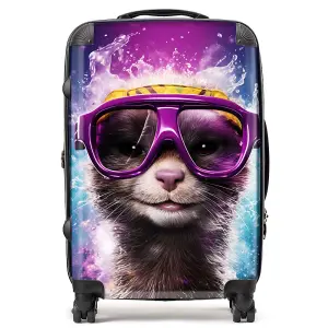 Splashart Ferret Purple Suitcase - Medium