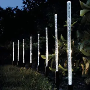 8 Large Solar Powered Stake Lights with Bubble Effect LED Lights Decorative Garden lighting