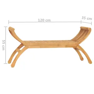 Berkfield Garden Bench 120 cm Solid Teak Wood