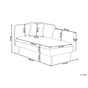 Left Hand Boucle Chaise Lounge Dark Green CHEVANNES