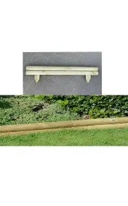 AAMEN Garden Patio Fencing, Horizontal Log Fence Panels 100 x 29 x 14 cm