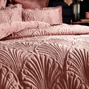 Paoletti Palmeria Quilted Embroidered Velvet Duvet Cover Set