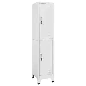 Berkfield Locker Cabinet with 2 Compartments 38x45x180 cm