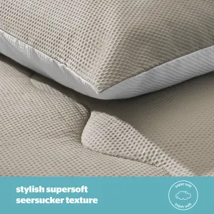 Seersucker Coverless Duvet 2.5 Tog Cream/Taupe - Super King