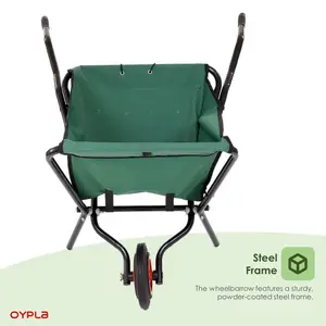 Oypla Lightweight Folding Garden Wheelbarrow Foldable Wheel Barrow