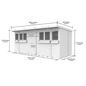 DIY Sheds 16x6 Pent Summer Shed