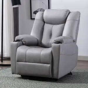 Afton Electric Fabric Single Motor Riser Recliner Lift Mobility Tilt Chair Grey