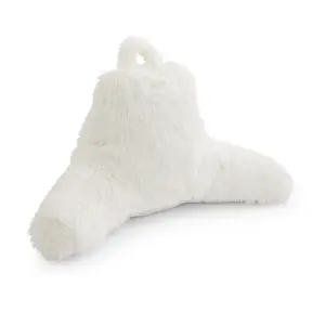 Catherine Lansfield Cuddly Deep Pile Faux Fur High Back Cuddle Cushion Back Rest Cream