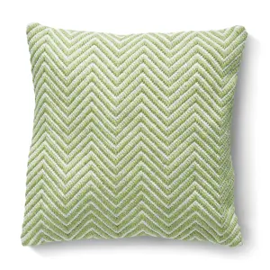 Woven Indoor Outdoor Washable Herringbone Cosy Cushion Green - 45cm x 45cm