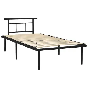 Berkfield Bed Frame Black Metal 100x200 cm