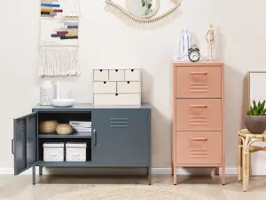 3 Drawer Metal Storage Cabinet Pink WOSTOK