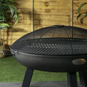 Harbour Housewares - Cast Iron Garden Fire Pit BBQ - 75cm - Grey