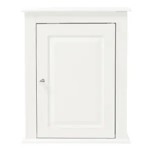 Wall-Mounted 1-door Modern White Wooden Storage Bathroom Cabinet