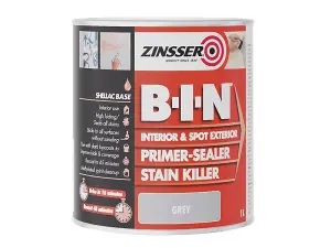 Zinsser BIN Primer Sealer - Stain Killer Paint - Grey - 1L