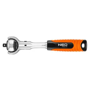 NEO 08-540, swivel head ratchet handle 1/4", quick release, reversible