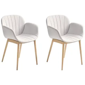 Set of 2 Dining Chairs ALICE Light Grey