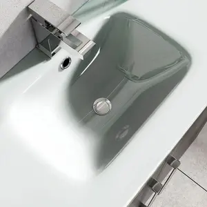 Whitfield 800mm Single Bathroom Vanity with Integrated Glass Basin Anthracite Grey / Ceramic