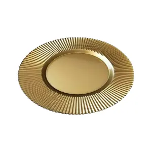 Neel Blue Charger Plates for Table Decoration - Shiny Gold