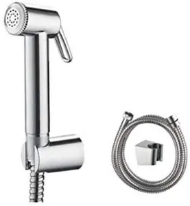 Bidet Sprayer Attachment for Toilet UK, Handheld Muslim Shower for Toilet with Hose and Holder, Chrome, Silver M20282