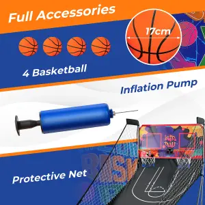 Costway Electronic Basketball Arcade Game Foldable Basketball Game 2 Player Shot 8 Modes