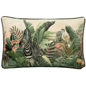 Evans Lichfield Manyara Zebra Rectangular Botanical Feather Filled Cushion