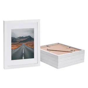 Photo Frames with 5" x 7" Mount - 8" x 10" - White Mount - Pack of 5