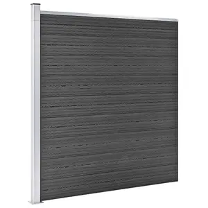 Berkfield Fence Panel WPC 175x186 cm Black