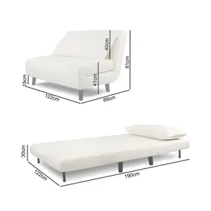 Aurora Double Sofa Bed - Boucle