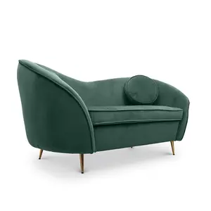 2 Seater Loveseat Small Sofa in Velvet Bottle Green