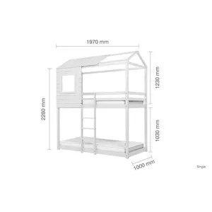 Waban Single (3') Standard Bunk Bed White