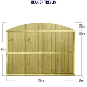 Dome Top Tongue & Groove Fence Panel (Pack of 5) Width: 6ft x Height: 4ft Vertical Interlocking Planks Fully Framed