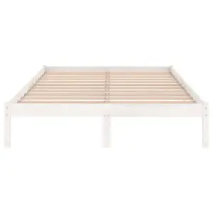 Berkfield Bed Frame White Solid Wood 150x200 cm King Size