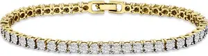 18K Gold Vermeil Diamond Set 0.57Ct Tennis Bracelet