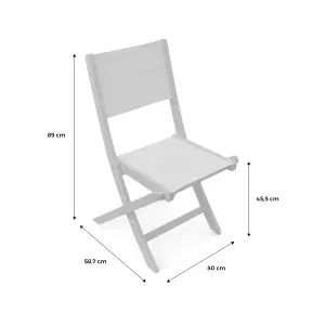 sweeek. Pair of foldable wooden garden chairs Almeria Black 54x58.7x89 cm