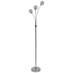 GoodHome Phaidros Chrome effect Floor light