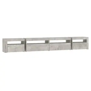 Berkfield TV Cabinet with LED Lights Concrete Grey 270x35x40 cm