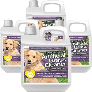 Pro-Kleen Artificial Grass Cleaner for Dogs and Pet Friendly Cruelty Free Disinfectant with Deodoriser 4 in 1. Lavender 4L