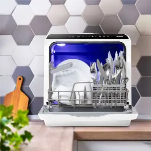 Baridi Mini Portable Tabletop 5L Dishwasher with 2-4 Place Settings, 5 Wash Functions - DH224