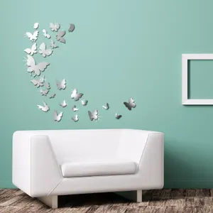 3D Butterflies Mirror Mirror Stickers Nursery Home Decoration Gift Ideas 26 pieces