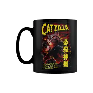 Horror Cats Catzilla Ceramic Mug Black/Red/Yellow (One Size)